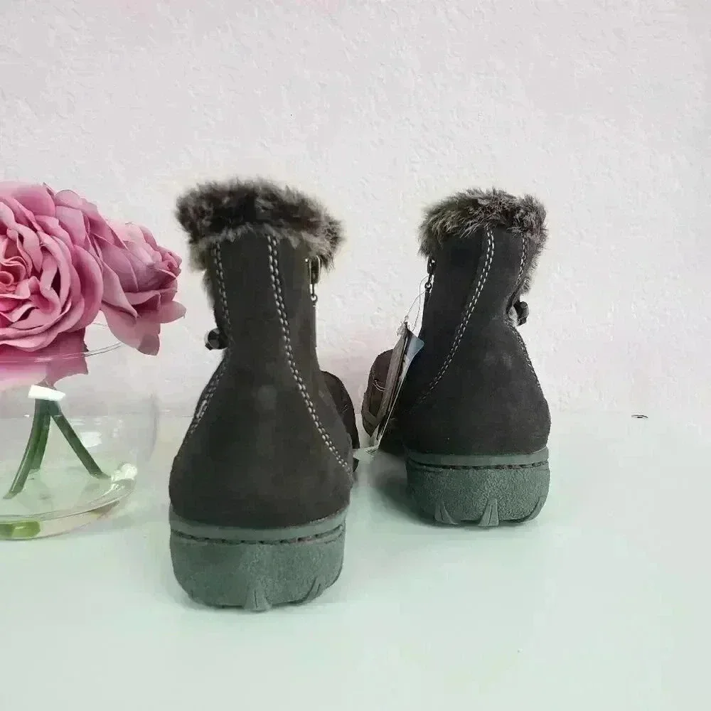 Khombu Gracie Ankle Faux Fur Boots Size 6